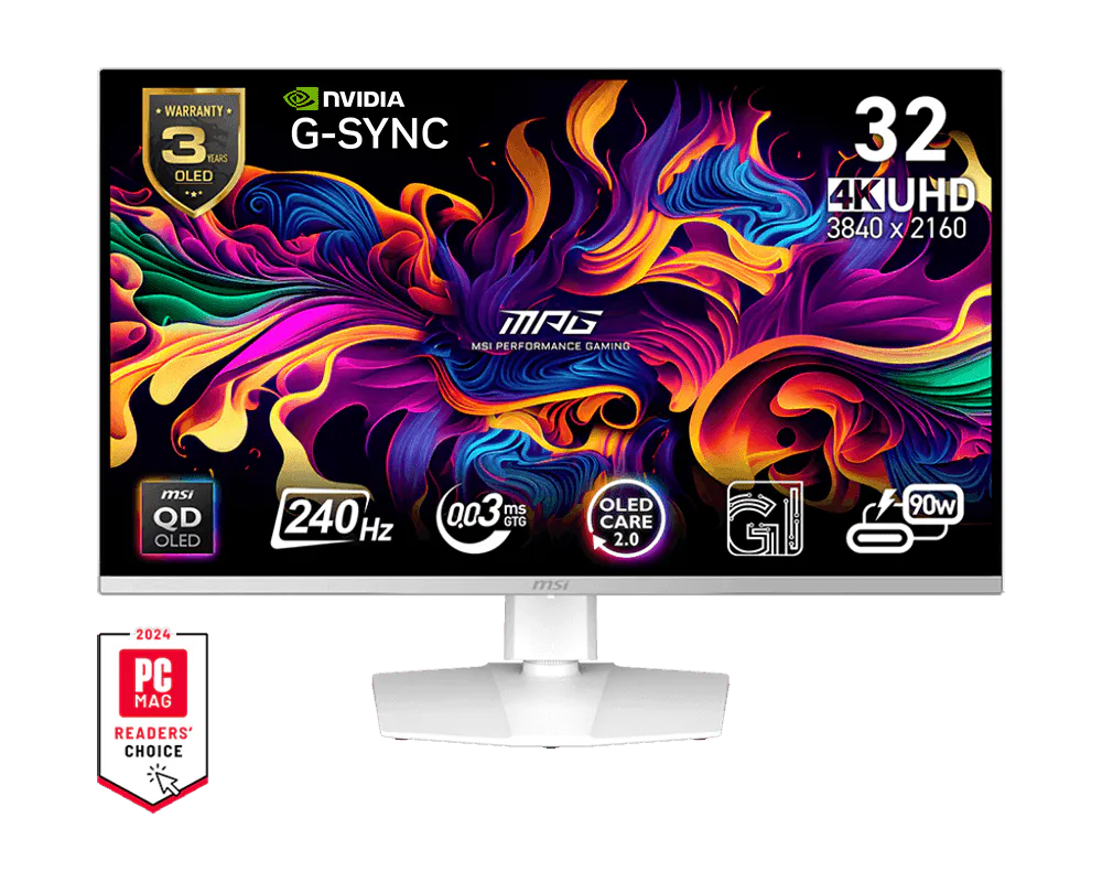 MSI MPG 321URXW 31.5in 240Hz 4K UHD QD-OLED white