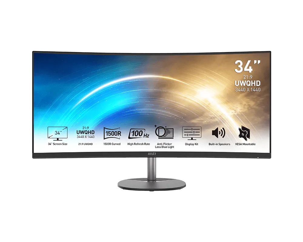 MSI PRO MP341CQ 34" Curved uwqhd 100Hz 1ms